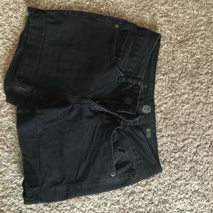 black midi shorts